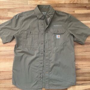 Carhartt Magnolia Men's Casual Olive Button Down Shirt M